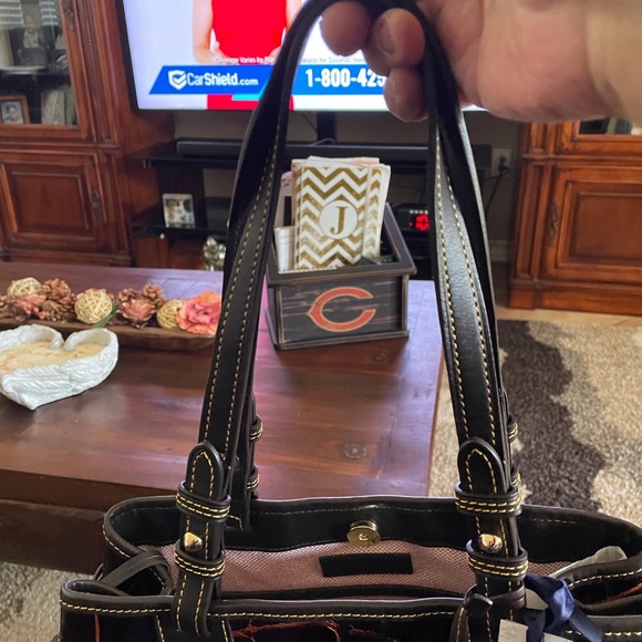 Dooney Bourke Cognac Double Strap Tassel Satchel NWT 11X14 - Picture 8 of 16